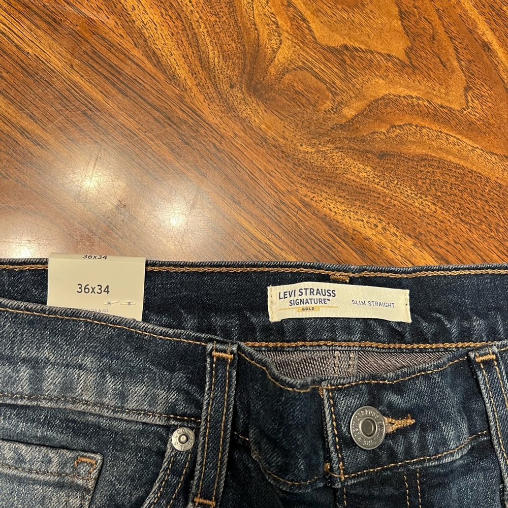 Levi's Dark Blue Straight Jeans - Picture 5 of 6